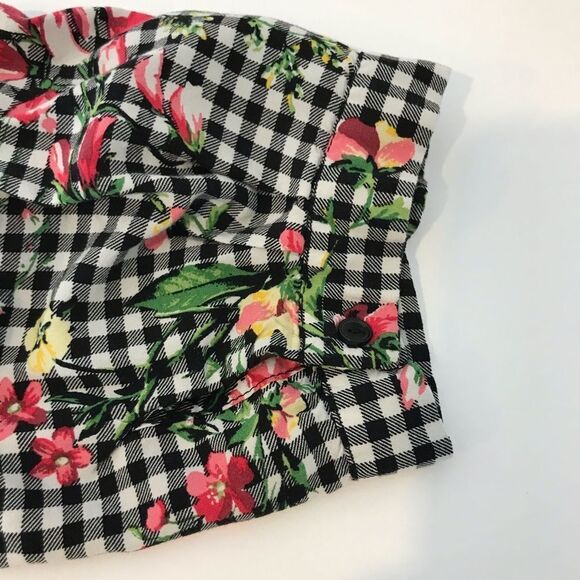 Mandee Floral Gingham Blouse sz 1X - Picture 5 of 8